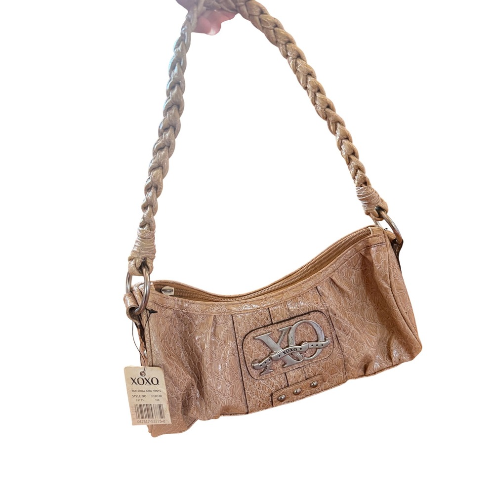 NWT Y2K 2000s Style‎ XOXO Material Girl Tan Faux Braided Strap Shoulder Bag
